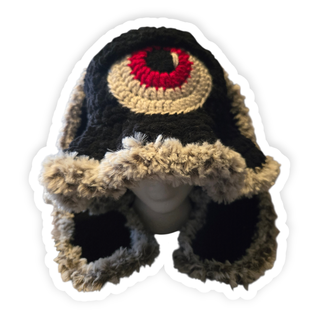 Black Bunny Ear Stash Eye Hat