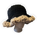 Black Fur Brim Bucket Hat