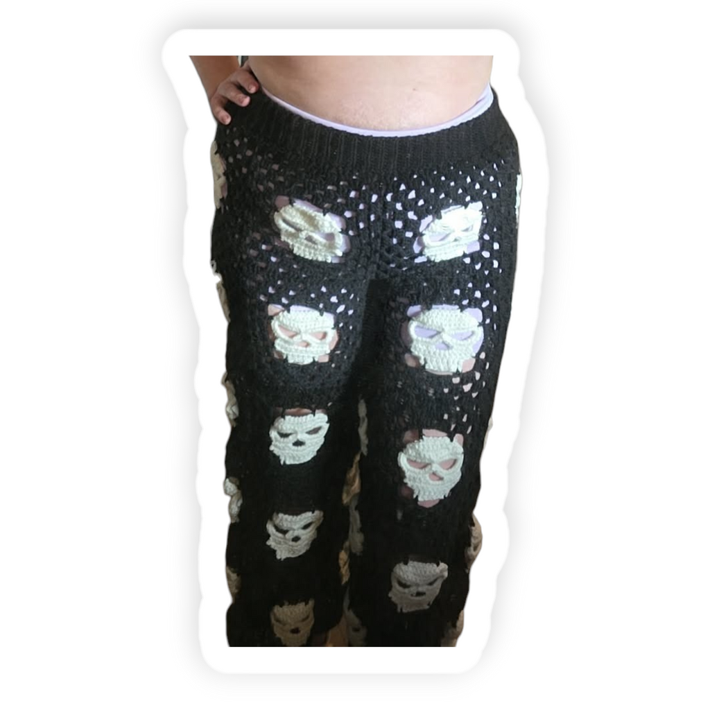 Skull Granny Square Pants Large