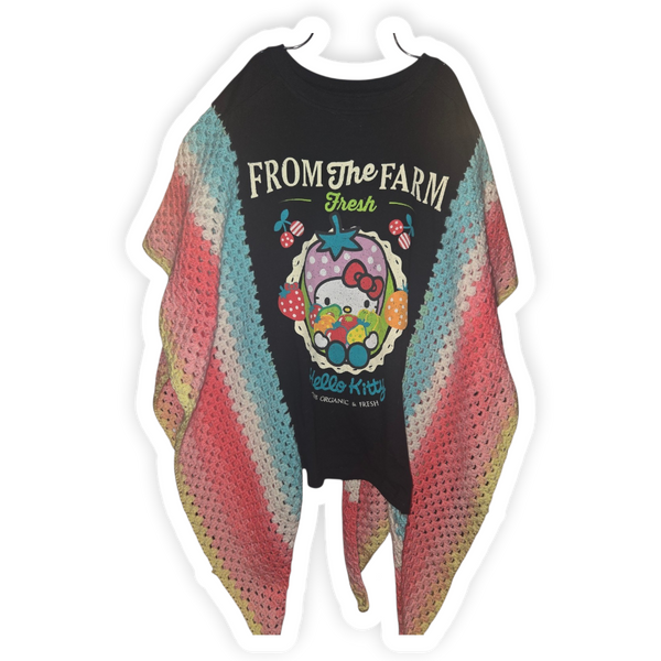Small Hello Kitty T Shirt Poncho