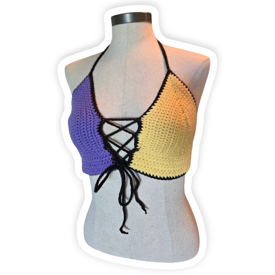 Yellow & Purple Corset Top (s)