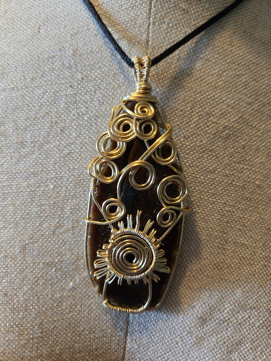 Gold Colored Aluminum Pendant