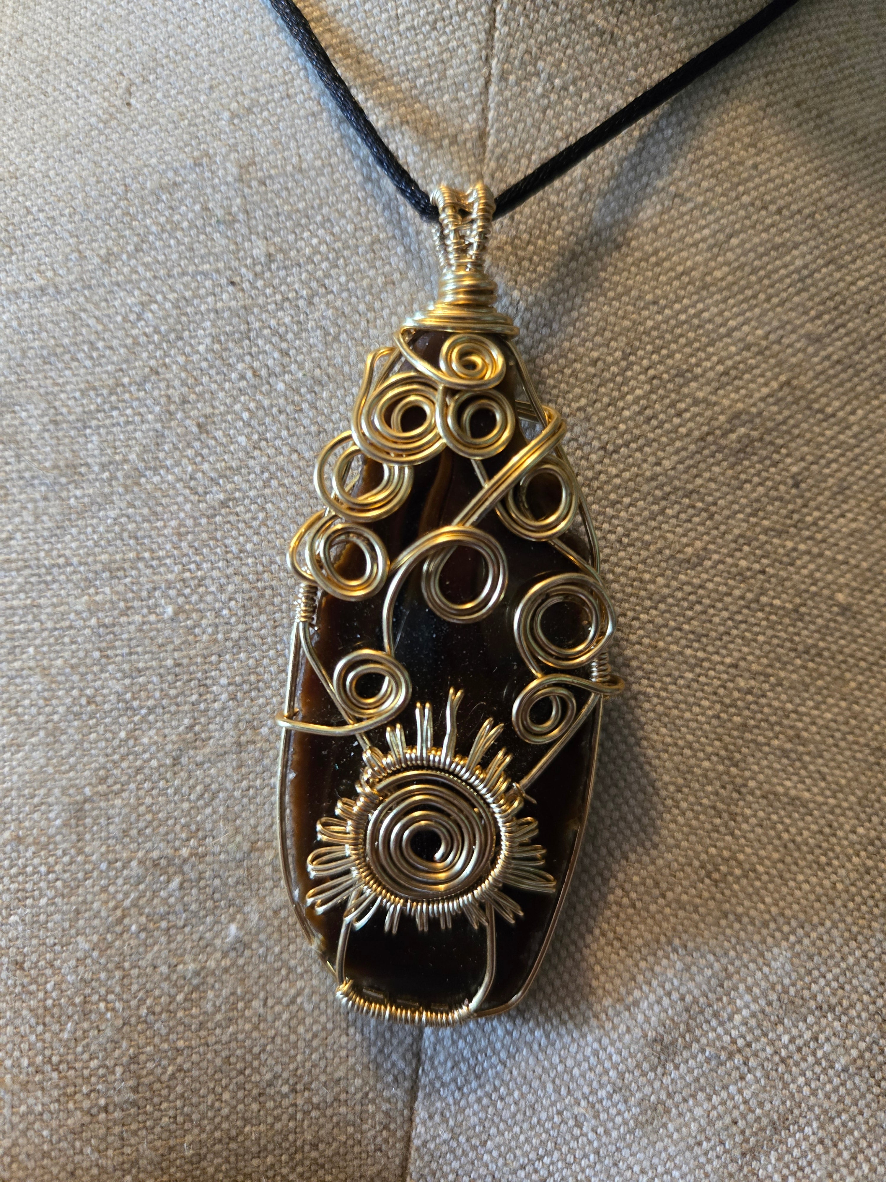 Gold Colored Aluminum Pendant