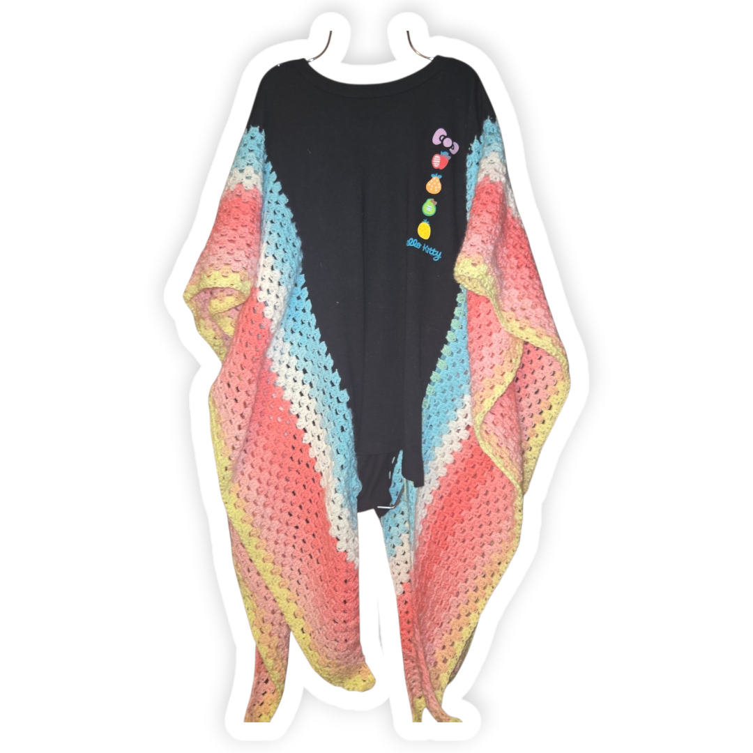 Small Hello Kitty T Shirt Poncho